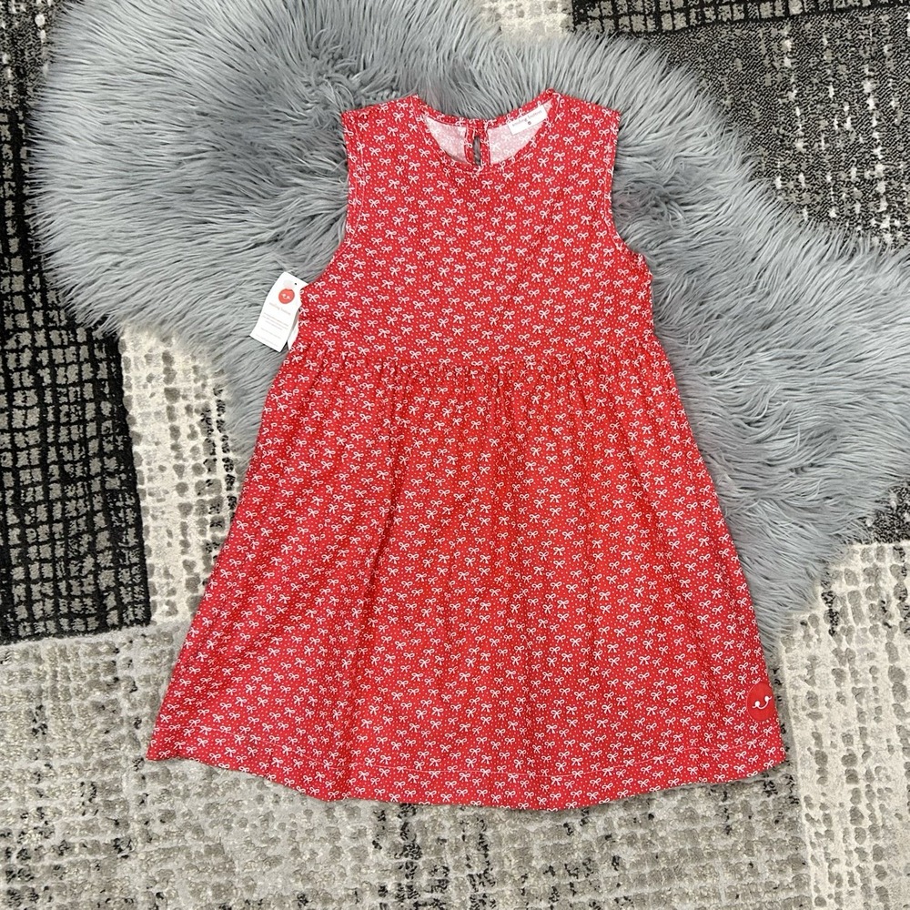 Smiling Button Girls Little Red Bow Pinny Dress Size 10Y ($64)